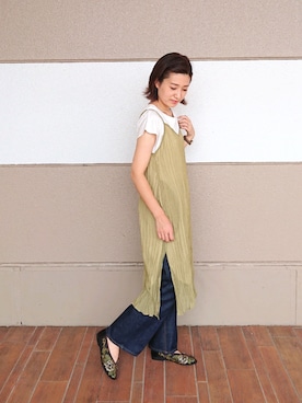 「LOWRYS FARM（ローリーズファーム）のワッシャーキャミチュニック　892900（シャツ/ブラウス）」を使った、ayaさん（レディース・162cm・30代）の夏コーディネート