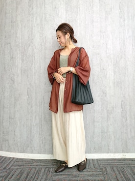 「ピスタチオ」｜「アイテム（ローファー）」を使った、ayaさん（レディース・162cm）の夏コーディネート
