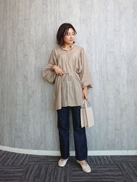 「LOWRYS FARM（ローリーズファーム）のＣＯＮＥフレアパンツ　889419（デニムパンツ）」を使った、ayaさん（レディース・162cm・30代）の夏コーディネート