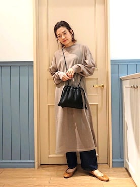 「シアーワンピース」｜「アイテム（バレエシューズ）」を使った、ayaさん（レディース・161cm）の夏コーディネート