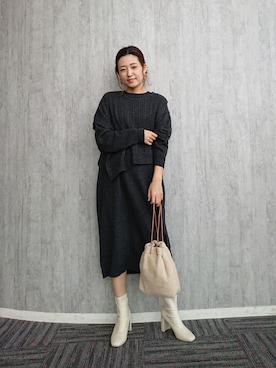 「アイテム（ワンピース/ドレス）」を使った、ayaさん（レディース・161cm・30代）の秋コーディネート