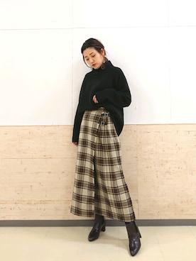 「アイテム（ブーツ）」を使った、ayaさん（レディース・161cm・30代）の秋コーディネート