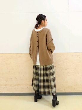 「キルトスカート」｜ayaさん（レディース・161cm）の秋コーディネート