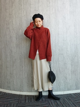 「テラコッタ」｜ayaさん（レディース・161cm）の冬コーディネート
