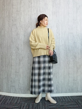 「アイテム（ニット/セーター）」を使った、ayaさん（レディース・161cm・30代）の冬コーディネート