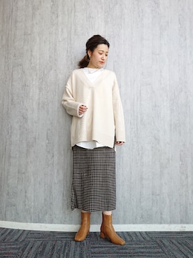 「アイテム（ブーツ）」を使った、ayaさん（レディース・161cm・30代）の冬コーディネート