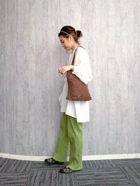 「ピスタチオ」｜「アイテム（バレエシューズ）」を使った、ayaさん（レディース・161cm）の春コーディネート