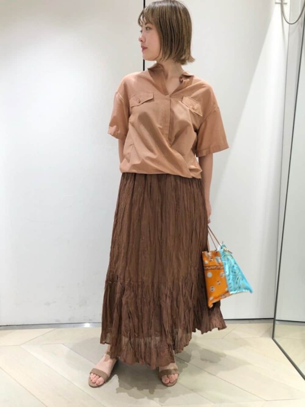 コットンシルククリンクルスカートを使ったショップスタッフの人気 