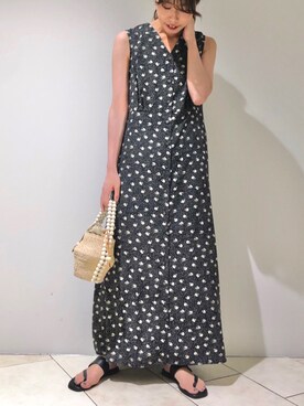 美品❣️BABYLONEバビロン❣️ フラワージレワンピース花柄　ロングシフォン 美品❣️BABYLONEバビロン❣️ フラワージレワンピース花柄