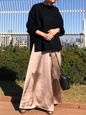 「ロンクスカート」｜「アイテム（ワンピース/ドレス）」を使った、BABYLONE STAFFさん（レディース・161cm）の冬コーディネート