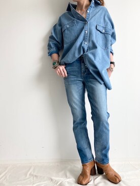 「Maison Margiela（メゾンマルジェラ）のアイテム（ブーツ）」を使った、BABYLONE STAFFさん（レディース・158cm）の冬コーディネート