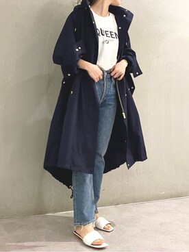 「春めきシューズ」｜「アイテム（モッズコート）」を使った、BABYLONE STAFFさん（レディース・158cm）の春コーディネート