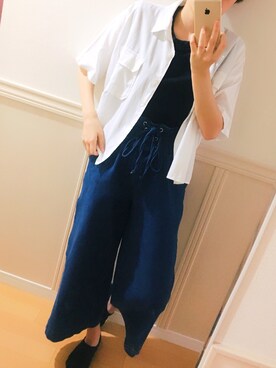 「LOWRYS FARM（ローリーズファーム）のショートＣＰＯシャツ　841006（シャツ/ブラウス）」を使った、Akane⁑さん（レディース・159cm）の夏コーディネート