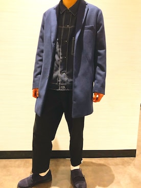 「INHERIT（インヘリット）のアイテム（チェスターコート）」を使った、KO-SE.さん（メンズ・175cm）の冬コーディネート