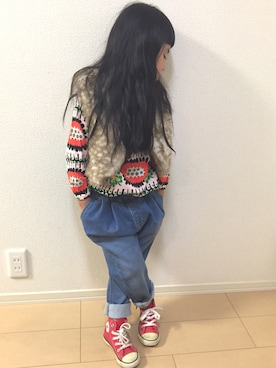 「marimekko（マリメッコ）のGirｌs September / REKKOMEKKO 2（ワンピース）」を使った、りちゅ♡♡さん（キッズ・110cm）の冬コーディネート