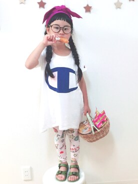 「手羽先フェス」｜りちゅ♡♡さん（キッズ・110cm）の春コーディネート