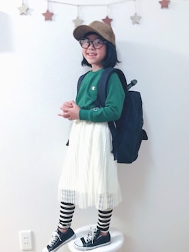 「アイテム（スウェット）」を使った、りちゅ♡♡さん（キッズ・110cm）の秋コーディネート