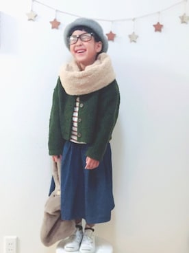 「アイテム（カーディガン/ボレロ）」を使った、りちゅ♡♡さん（キッズ・110cm）の秋コーディネート