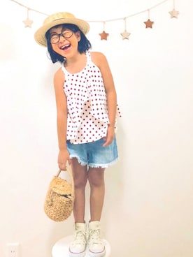 「アイテム（キャミソール）」を使った、りちゅ♡♡さん（キッズ・110cm）の夏コーディネート