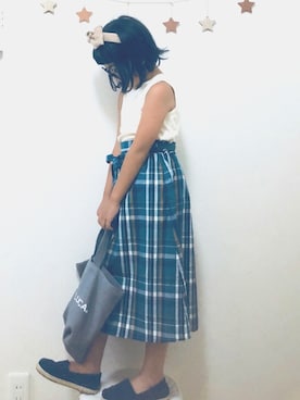 「ミカヅキモモコ（ミカヅキモモコ）のアイテム」を使った、りちゅ♡♡さん（キッズ・110cm）の夏コーディネート