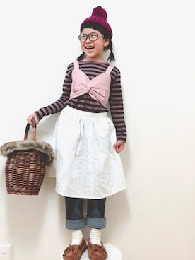 「エプロン」｜りちゅ♡♡さん（キッズ・120cm）の秋コーディネート