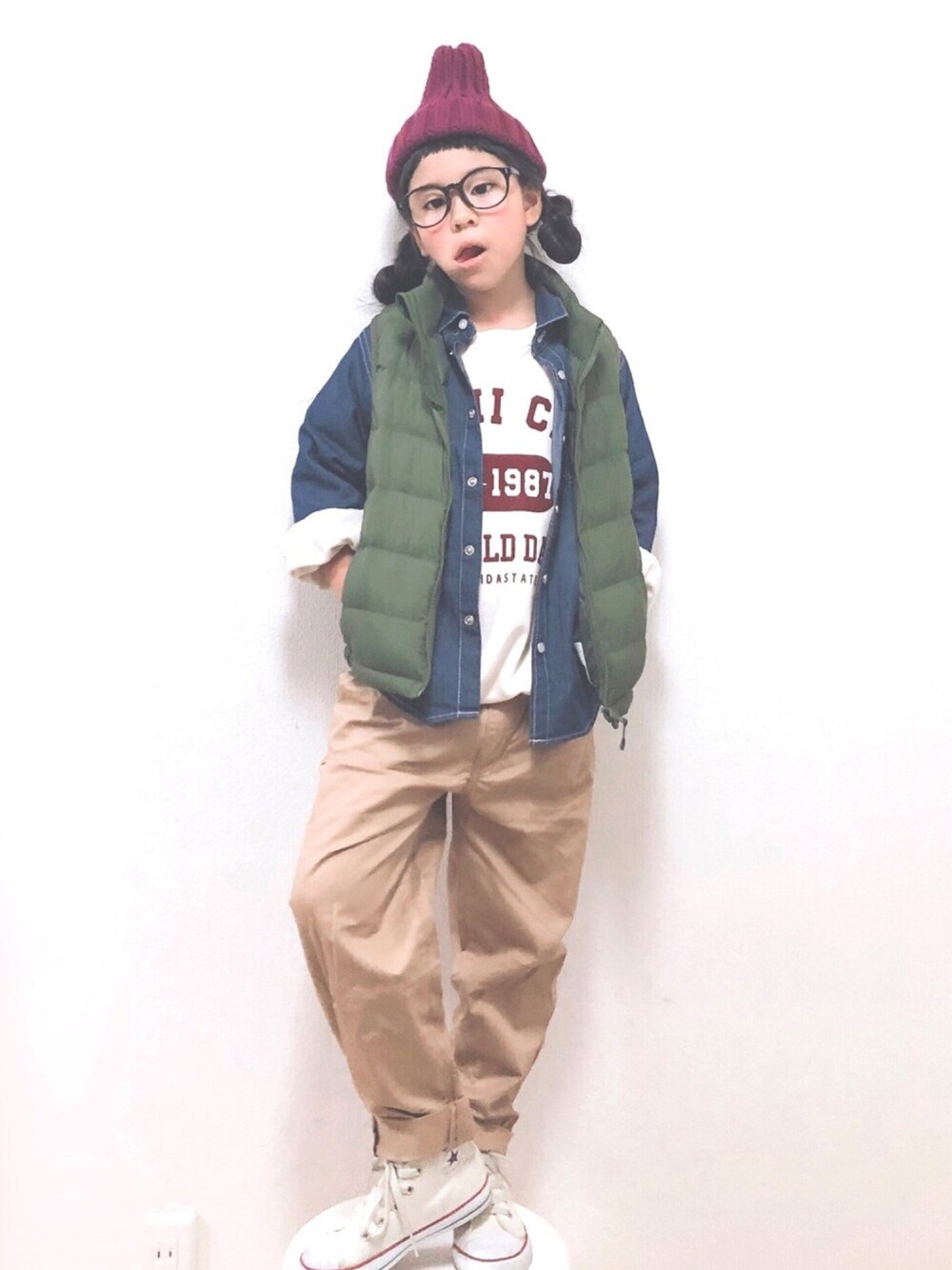 「あずきいろまつり2019」｜「Birthdayのアイテム（その他パンツ、ベージュ系）」を使った、りちゅ♡♡さん（キッズ・120cm）の秋コーディネートの1枚目の写真