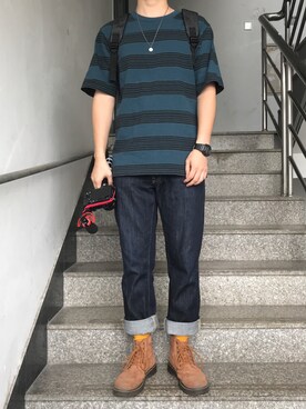 「休闲」｜「アイテム（アナログ腕時計）」を使った、小朋友你是否有很多问号さん（メンズ・169cm）の秋コーディネート
