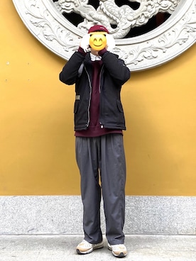 「休闲」｜「アイテム（スウェット）」を使った、小朋友你是否有很多问号さん（メンズ・169cm）の春コーディネート