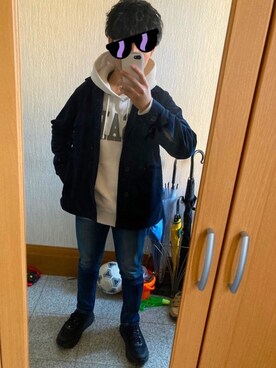 「NANO universe（ナノユニバース）のアイテム（ブルゾン）」を使った、T K Tさん（メンズ・159cm）の春コーディネート