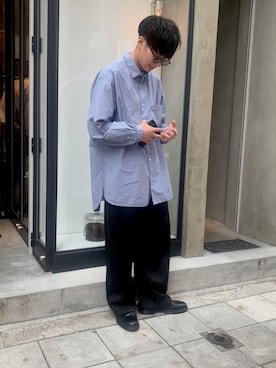「Adoon plain（アドーンプレーン）のアイテム（パンツ）」を使った、RIKIさん（メンズ・174cm・20代）の秋コーディネート