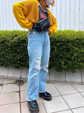 「SPINNS(スピンズ)のアイテム(ボディバッグ/ウエストポーチ)」を使った、maipuさん(レディース・155cm)の春コーディネート