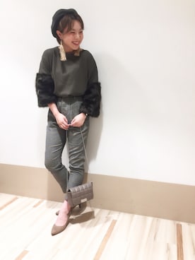 「アーバンリサーチ」｜「アイテム（ハンチング/ベレー帽）」を使った、MIRUさん（レディース・160cm）の夏コーディネート