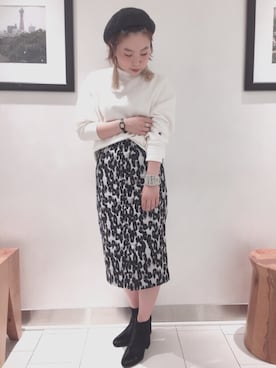 「Champion」｜「アイテム（ハンチング/ベレー帽）」を使った、MIRUさん（レディース・160cm）の秋コーディネート