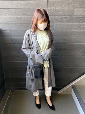 「Honeys（ハニーズ）のアイテム（チノパンツ）」を使った、‎みんとさん（レディース・148cm）の春コーディネート