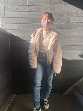 「SNIDEL（スナイデル）のアイテム（ダウンジャケット/コート）」を使った、‎みんとさん（レディース・148cm）の冬コーディネート