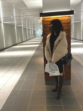 「snidel」｜「アイテム（ダウンジャケット/コート）」を使った、‎みんとさん（レディース・148cm）の冬コーディネート