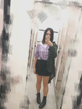 「school」｜「アイテム（ブーツ）」を使った、kfanaticalさん（レディース・169cm）の秋コーディネート