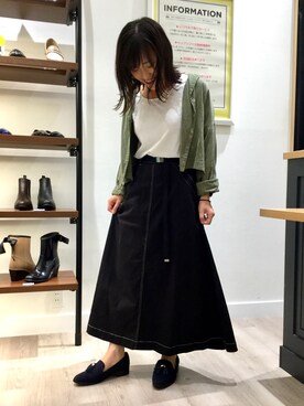 「アイテム（ドレスシューズ、ブルー系）」を使った、WA ららぽーと富士見さん（レディース・160cm）の夏コーディネート