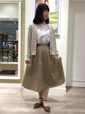 「WA ORiental TRaffic（ダブルエーオリエンタルトラフィック）の春夏新作★メッシュセパレートパンプス★9612（パンプス、ブラウン系）」を使った、WA ららぽーと富士見さん（レディース・160cm）の春コーディネート
