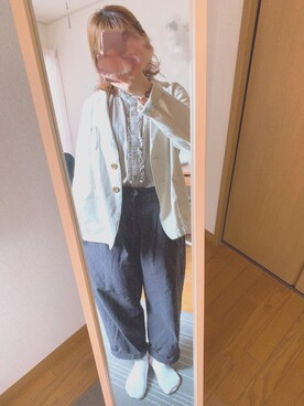 「麻ジャケット」｜「アイテム（シューズ）」を使った、belico*さん（レディース・146cm）の春コーディネート