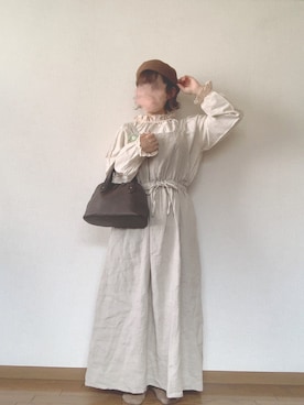 「LAGOM（LAGOM）のアイテム（ハンチング/ベレー帽）」を使った、belico*さん（レディース・146cm）の秋コーディネート
