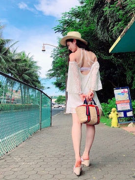 かごバッグを使った グアム の人気ファッションコーディネート Wear