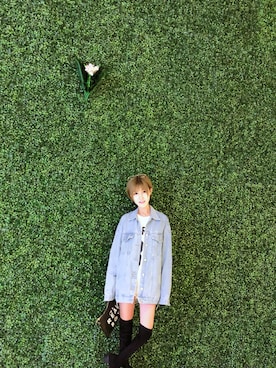 「stradivarius（ストラディバリウス）のアイテム（デニムジャケット）」を使った、Pickyさん（レディース・160cm）の冬コーディネート