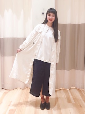 「Samansa Mos2 blue（サマンサモスモスブルー）のアイテム（その他アウター）」を使った、さいとぅ〜さん（レディース・159cm）の春コーディネート
