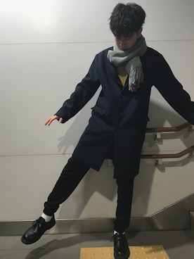 「SPINNS（スピンズ）のアイテム（その他シューズ）」を使った、ハじさん（メンズ・171cm）の冬コーディネート