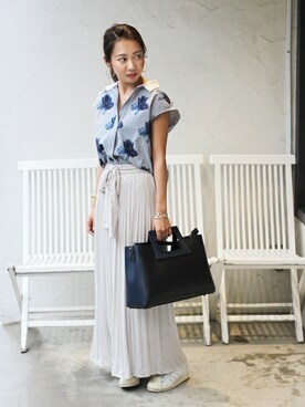 「Simplicite（サンプリシテ）のアイテム」を使った、RIE TAKIさん（レディース・156cm）の夏コーディネート
