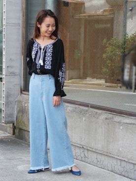 「Simplicite（サンプリシテ）のアイテム」を使った、RIE TAKIさん（レディース・156cm）の夏コーディネート