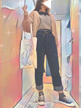 「アイテム（その他トップス、ブラウン系）」を使った、Young_Ryuさん（レディース・161cm）の秋コーディネート