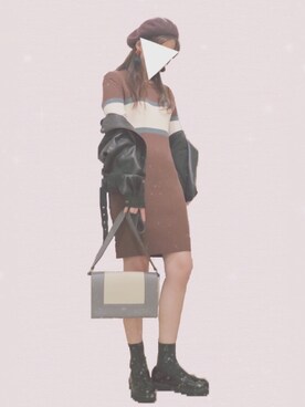 「MURUA（ムルーア）のアイテム（ライダースジャケット）」を使った、Young_Ryuさん（レディース・161cm）の秋コーディネート