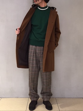「アイテム（モッズコート、イエロー系）」を使った、PUBLIC TOKYO 與那嶺さん（メンズ・170cm）の冬コーディネート